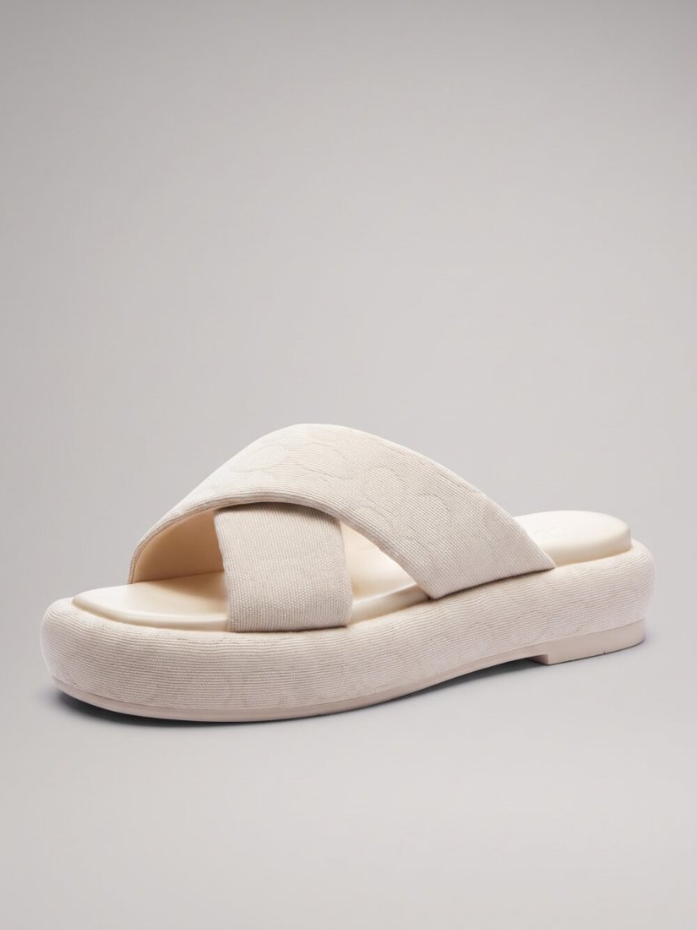 Coach Penelope Signature C Sandals Ivory Slip On Platform Slides Women's Shoes - Picture 2 of 5